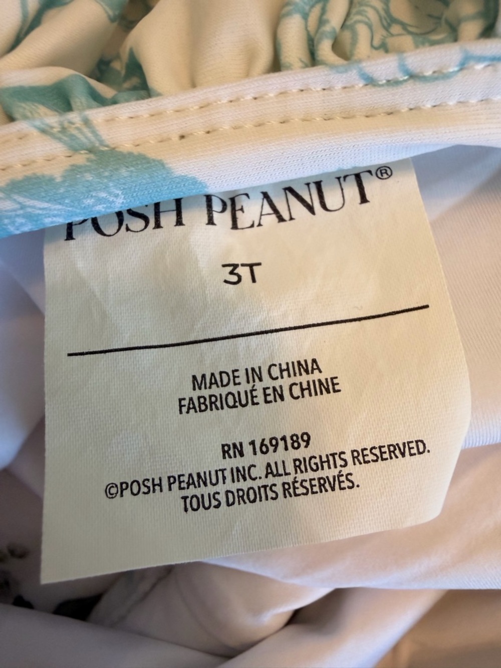 Posh Peanut Girls Two-Piece Ruffle Swimsuit in Aqua Horse Print - Picture 4 of 4